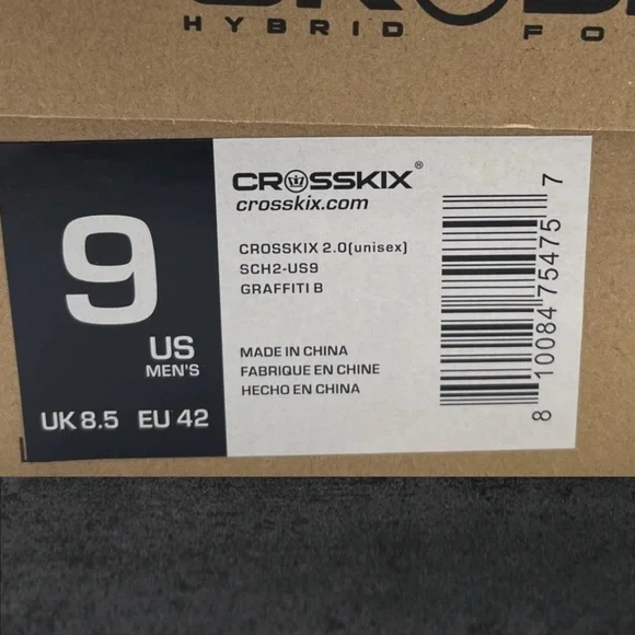 Men’s 9/ W 12 Crosskix 2.0 Ltd Edition Artist Graffiti Shoes NWT - Picture 5 of 6